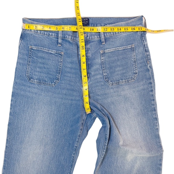 J. Crew Factory Cropped Wide-Leg Patch-Pocket Jean in All-Day Stretch Size 32 - Picture 4 of 9